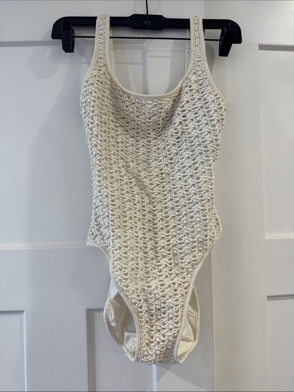 Vintage Sunset Beach Crochet One Piece Swimsuit, Fits like Medium